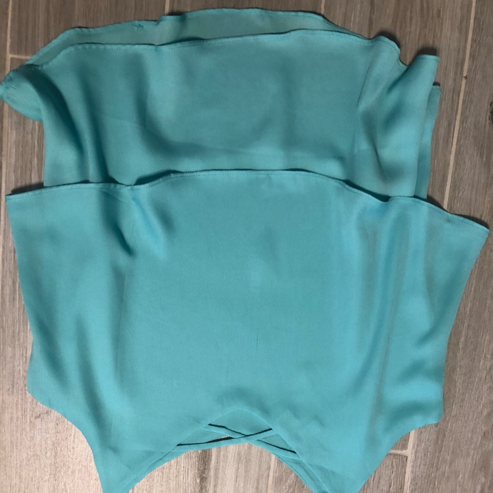 Turquoise spaghetti strap blouse